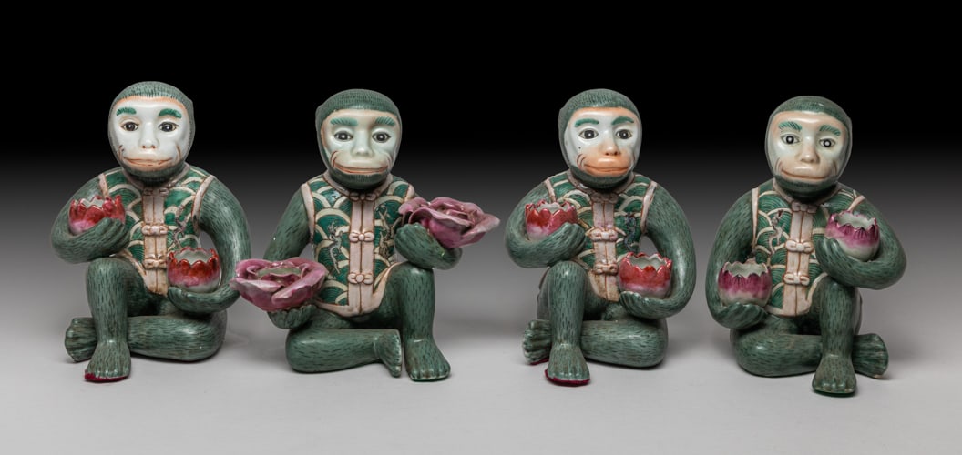 Set Continental Porcelain Monkey Sculptures (1 of 14)