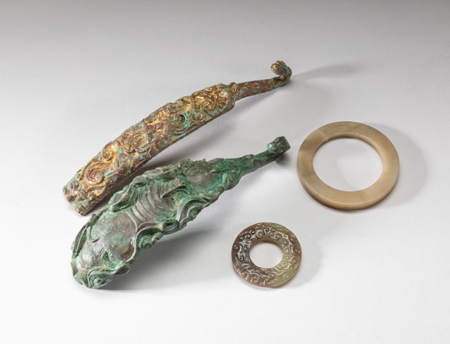 Chinese Bronze & Jade Belt Buckles (1 of 13)