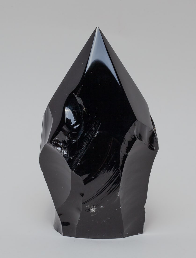 Collectible Art Obsidian Point Tower: Collectible modern art obsidian point tower sculpture. Approx. 5.7-3.1 inch.