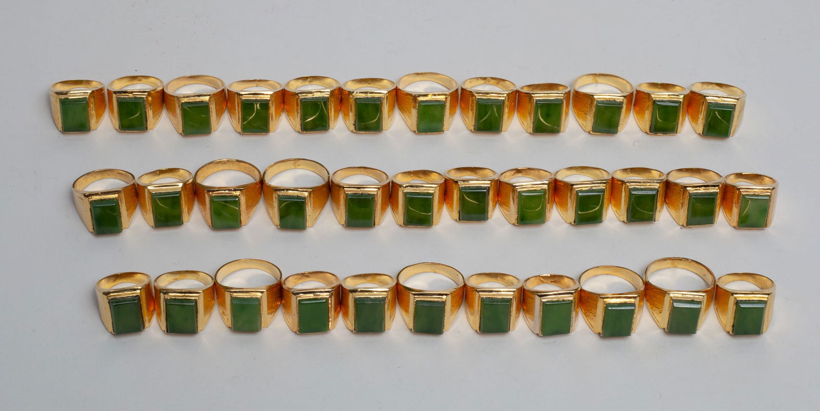 Estate Chinese Gold Filled & Jade Rings (1 of 12)