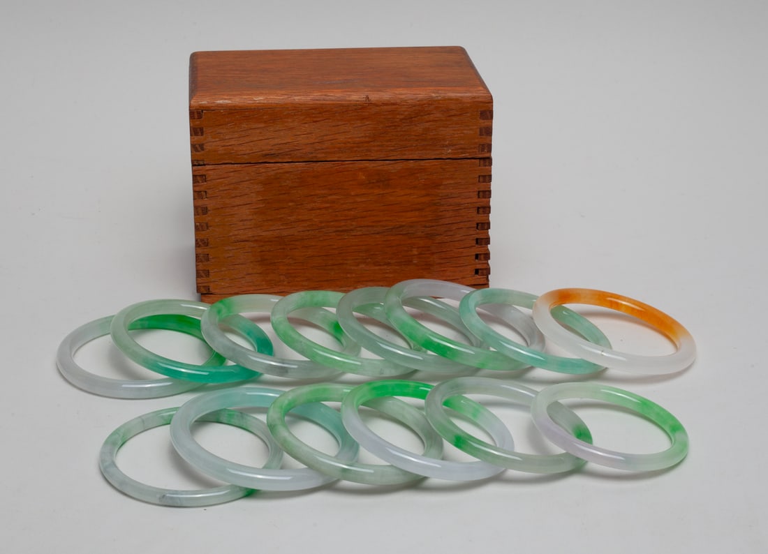 Estate Chinese Color Stone Bangles (1 of 11)