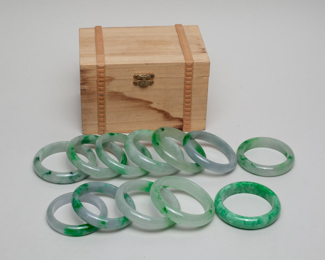 Estate Chinese Color Stone Bangles (1 of 11)