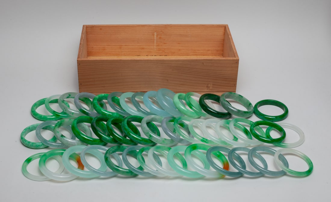 Estate Chinese Color Stone Bangles (1 of 13)