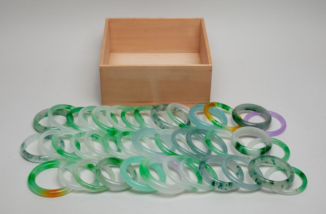 Estate Chinese Color Stone Bangles (1 of 15)