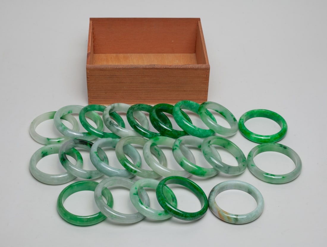 Estate Chinese Color Stone Bangles (1 of 15)