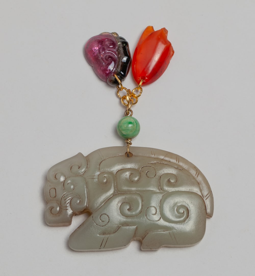 Designed Chinese Jade w/ Agate Hangings (1 of 10)