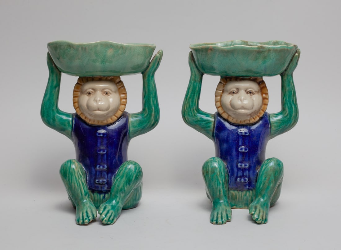 Two Continental Stoneware Monkey Tray (1 of 14)