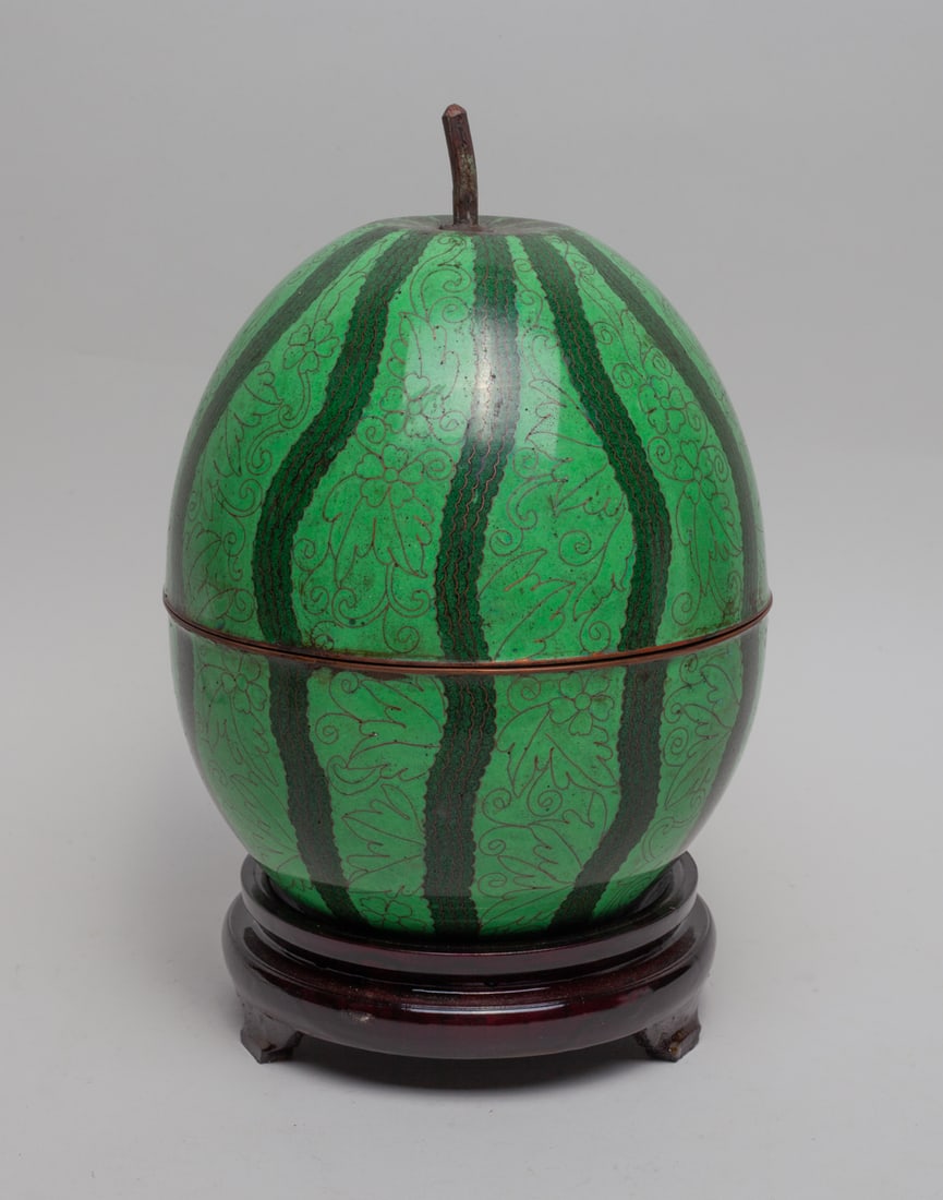 Large Chinese Export Cloisonne Watermelon (1 of 11)