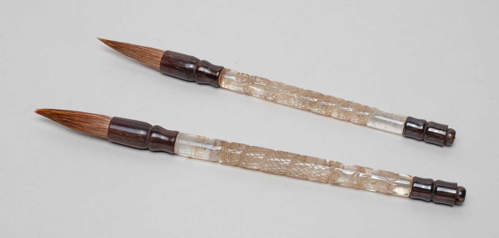 Two Chinese Rock Crystal Brush Pens (1 of 9)