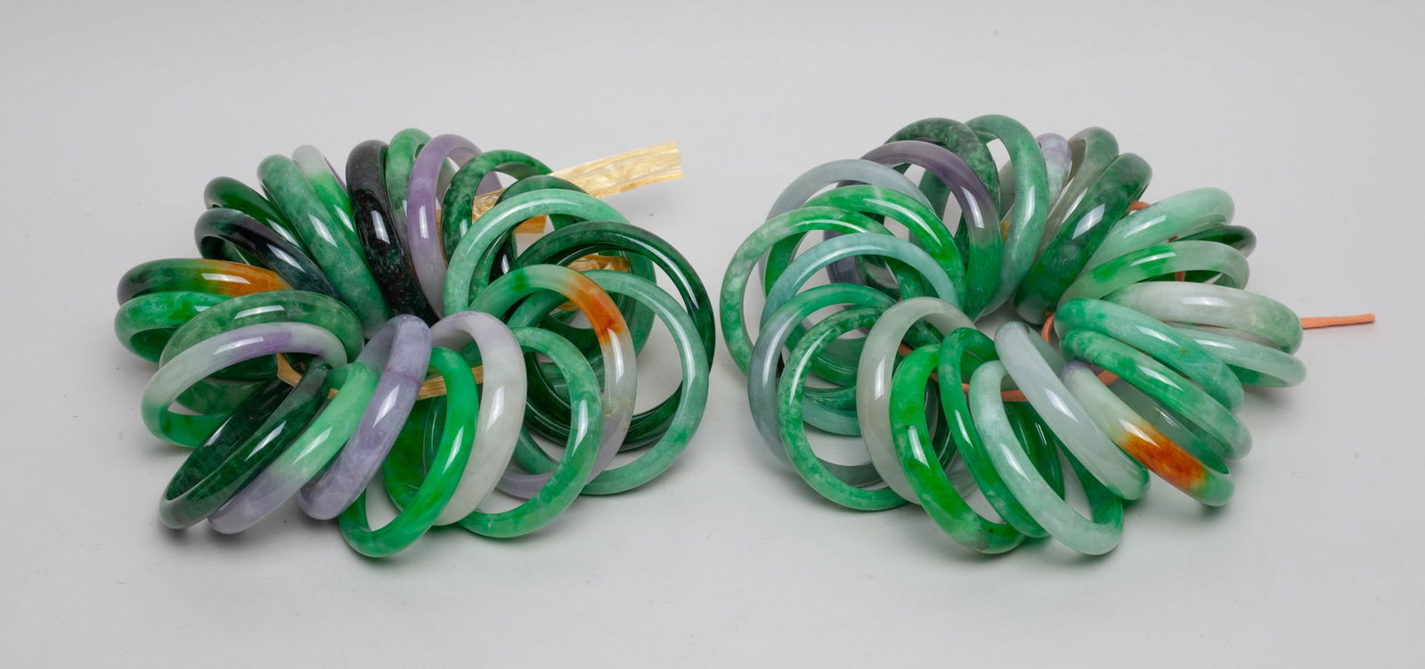 Estate Chinese Color Stone Bangles (1 of 10)