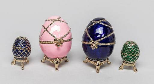 Collectible Enameled Egg Sculptures