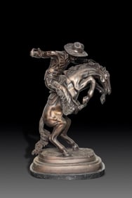 Bronco Buster Bronze Sculpture After Remington