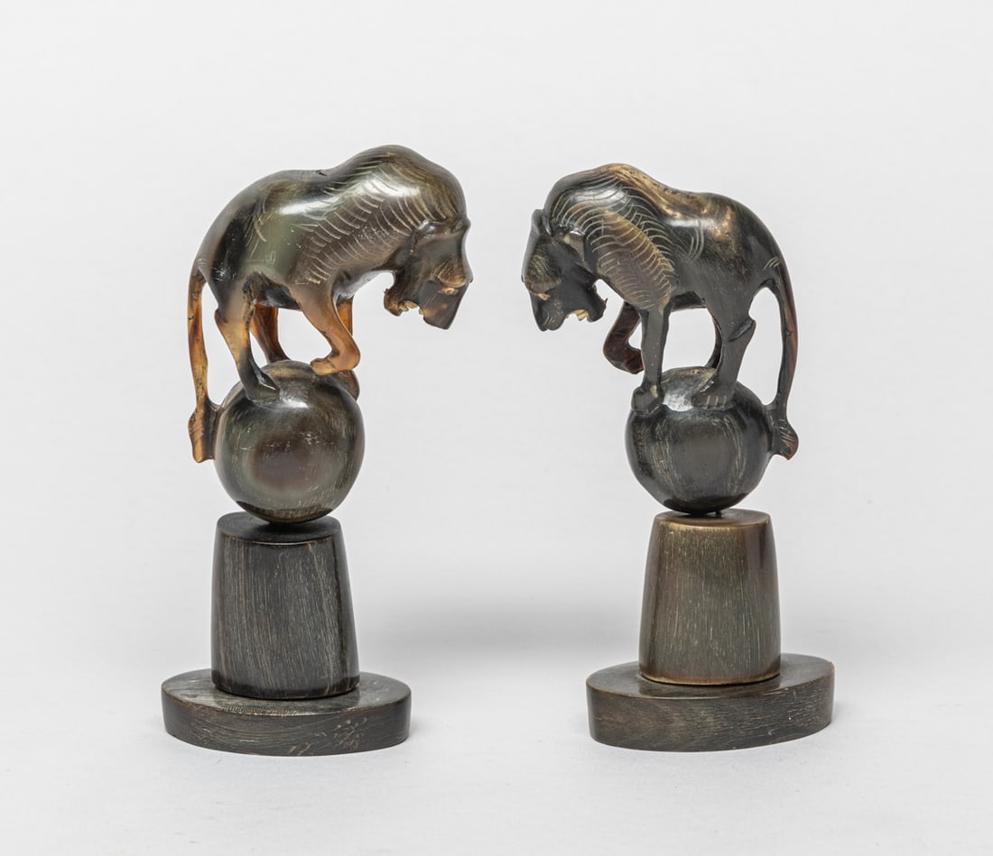 Victorian Horn Carved Table Sculptures (1 of 10)