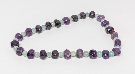 West Asian Amethyst & Aquamarine Necklace