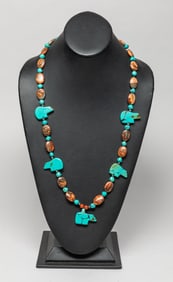 Zuni Fetish Turquoise Like & Jasper Necklace