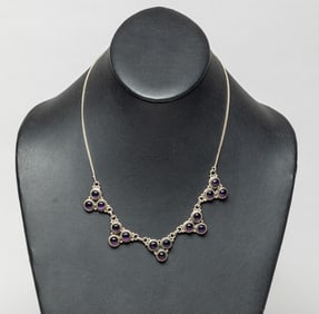 Vintage Sterling & Amethyst Necklace