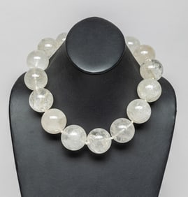 Chunk Rock Crystal Bead Necklace