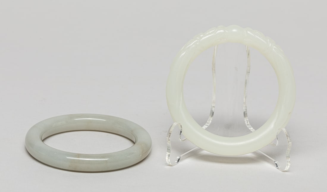Chinese White Jade Bangles (1 of 9)