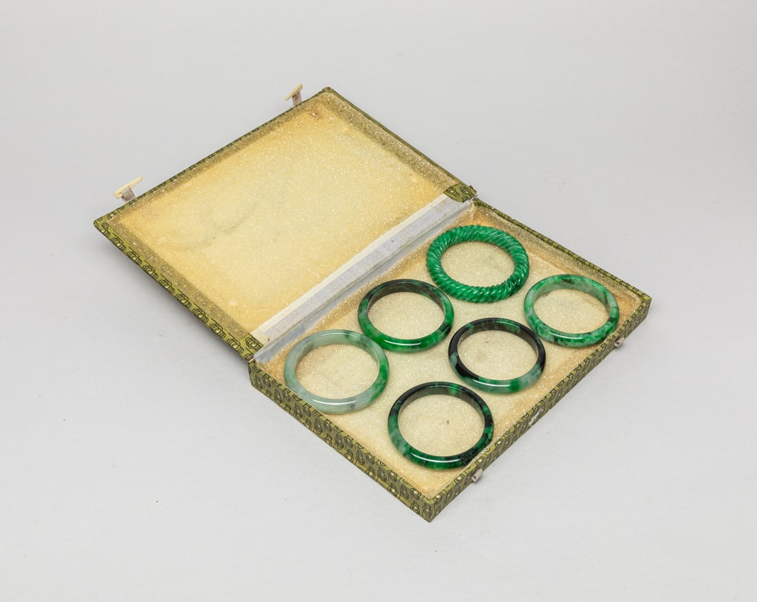 Estate Chinese Color Stone Bangles (1 of 14)