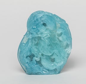Large Chinese Aquamarine Table Sculpture
