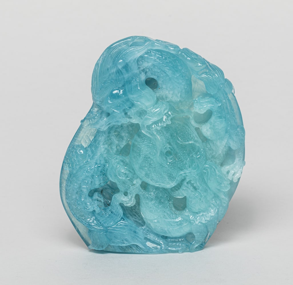 Large Chinese Aquamarine Table Sculpture (1 of 13)