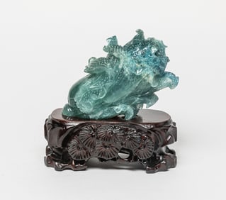 Large Chinese Aquamarine Sculpture