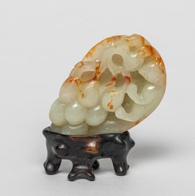 Chinese Russet Jade Sculpture w/ Stand
