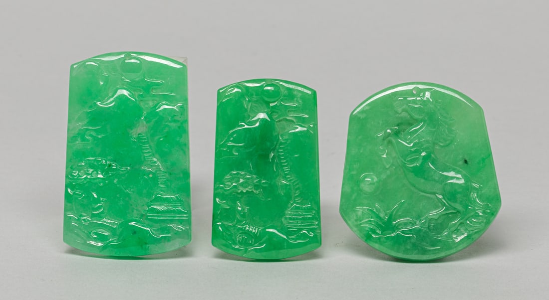Set Chinese Jade/ Colored Stone Carvings (1 of 12)