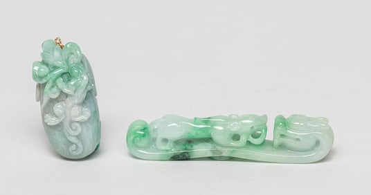 Two Chinese Jade Jadeite Carvings