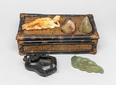 Chinese Jade & Wood Writing Sets