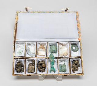 Estate Chinese Jade, MOP& Bronze Sets