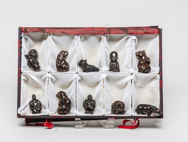 Estate Japanese Wood Carved Netsukes