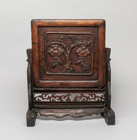 Chinese Wood Carved Table Screen