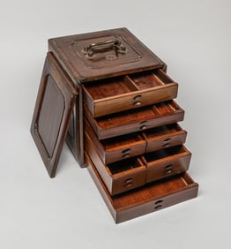 Lg Chinese Wood Jewelry Box