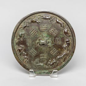 Lg Chinese Bronze Mirror