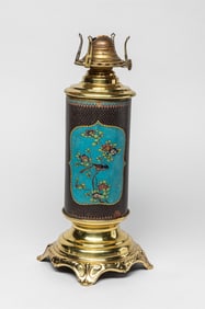 Antique Japanese Meiji Cloisonne Oil Lamp