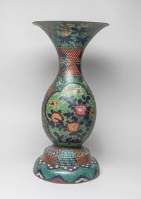 Tall Japanese Edo Period Cloisonne Vase