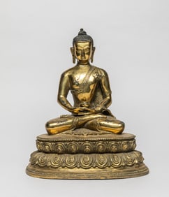 Chinese Temple Used Gilt Bronze Buddha