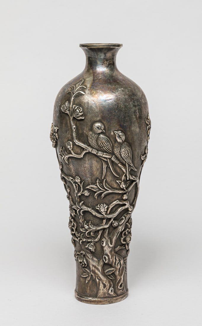 Chinese Silver Plated Vase (1 of 11)