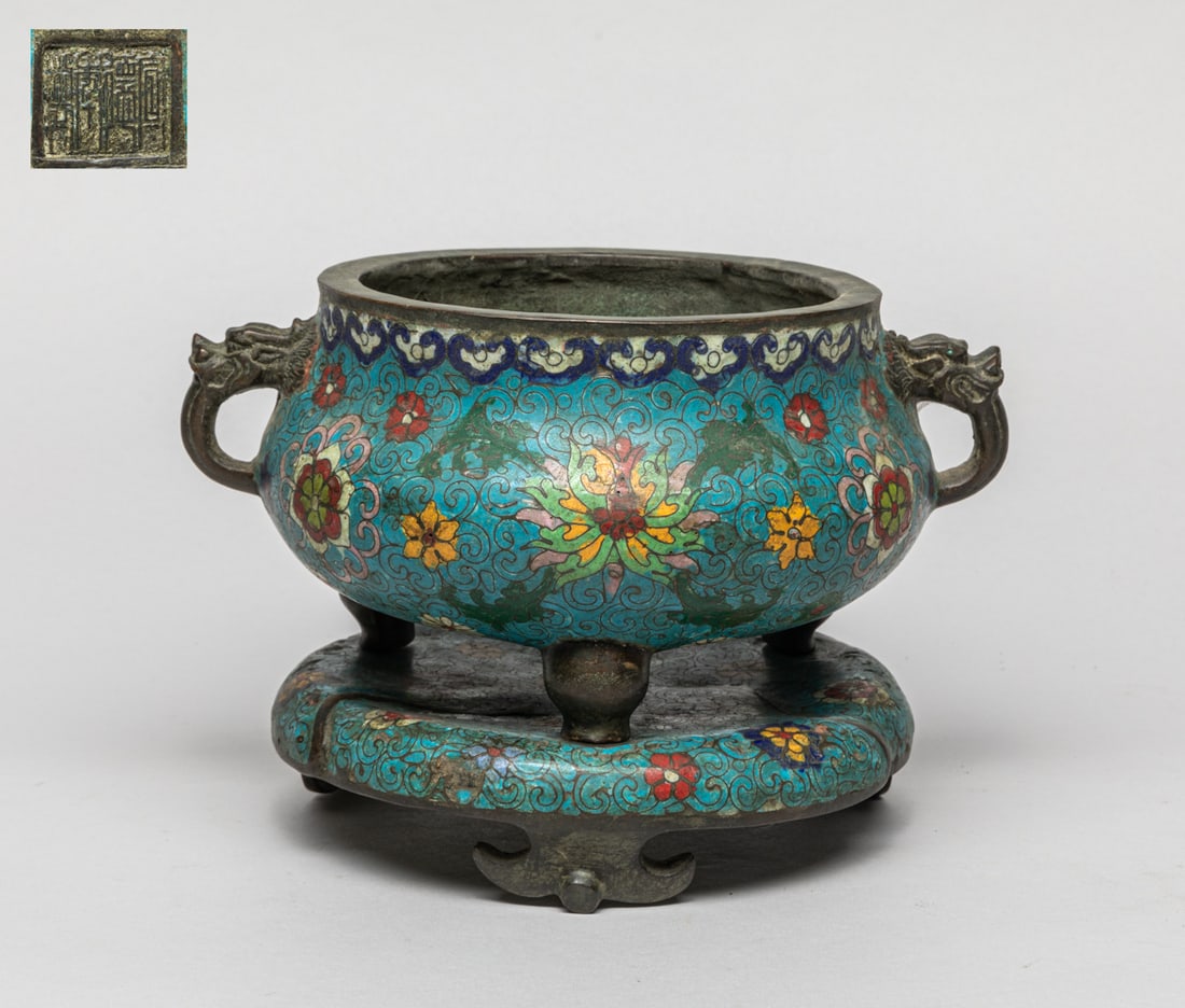 Large Chinese Cloisonne Censer (1 of 11)