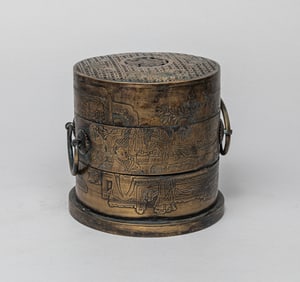 Estate Chinese Brass Hand Warmer/ Censer