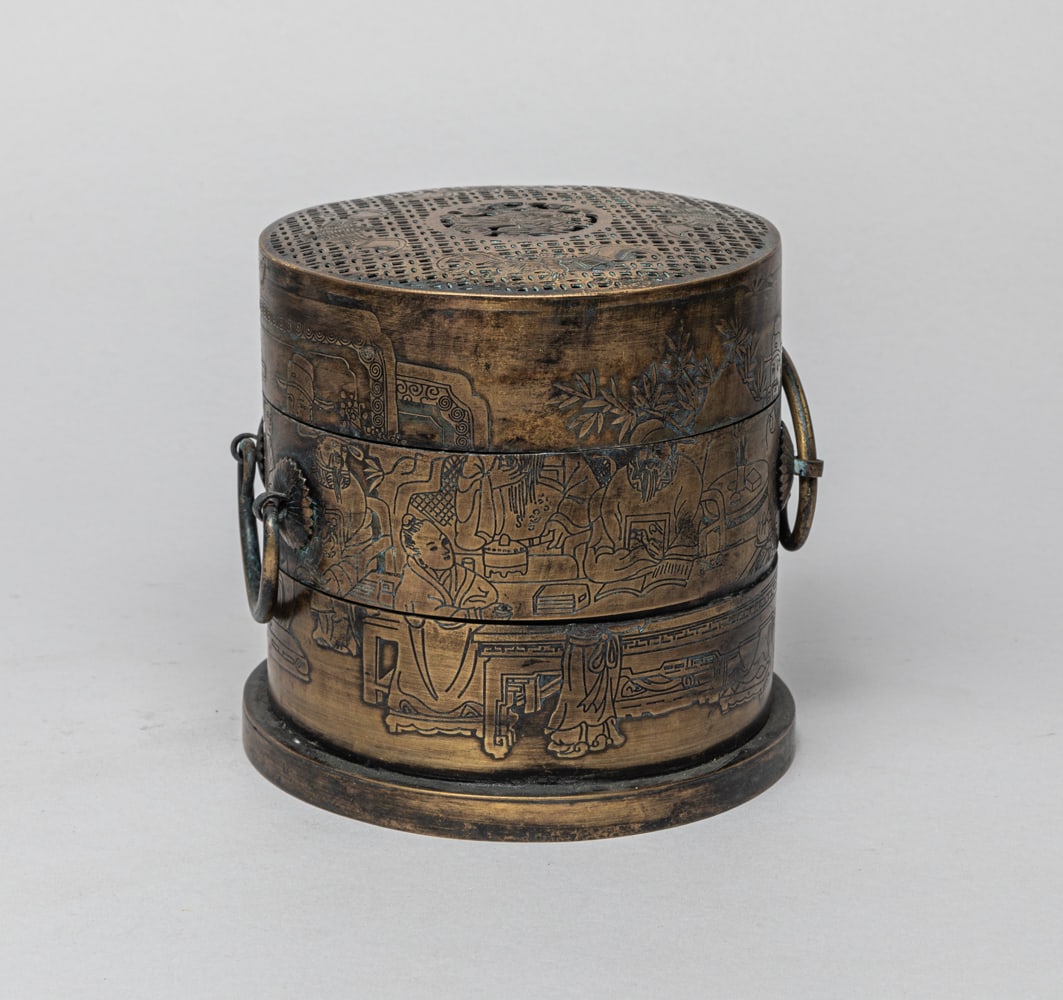 Estate Chinese Brass Hand Warmer/ Censer (1 of 10)