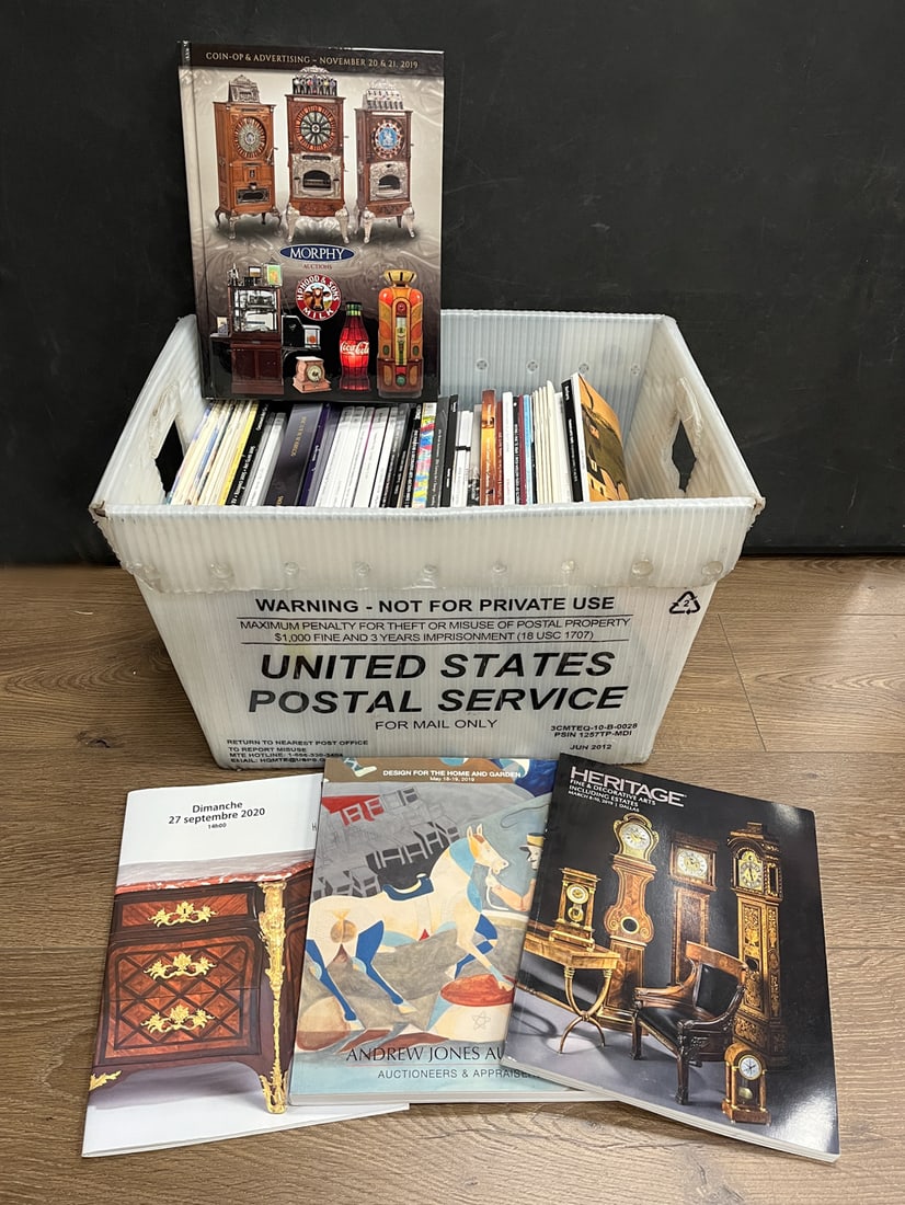 Collectible Vintage Books: One large group of auction house catalogs. Sizes vary.