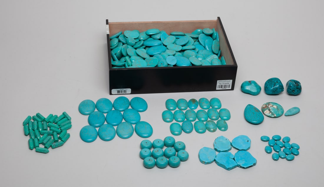 Designed Turquoise Like Stone Face Sets (1 of 8)