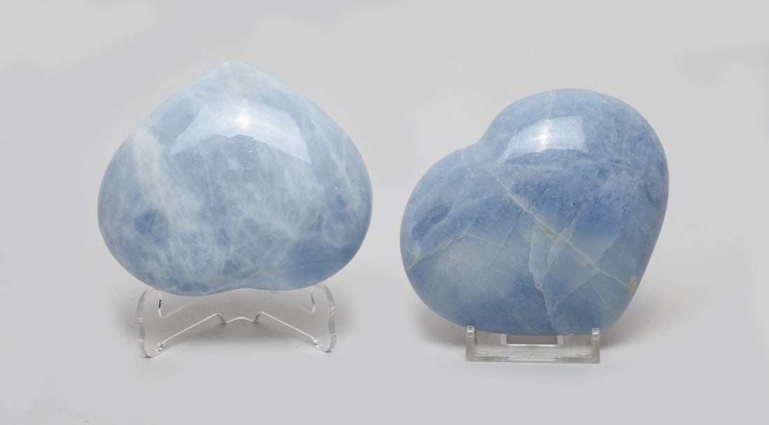 Two Large Aquamarine Carved Paper Weights (1 of 10)