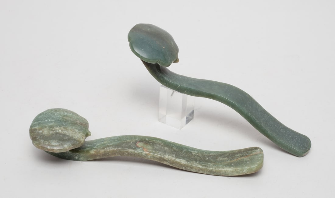 Two Chinese Pale Celadon Jade Ruyi (1 of 12)