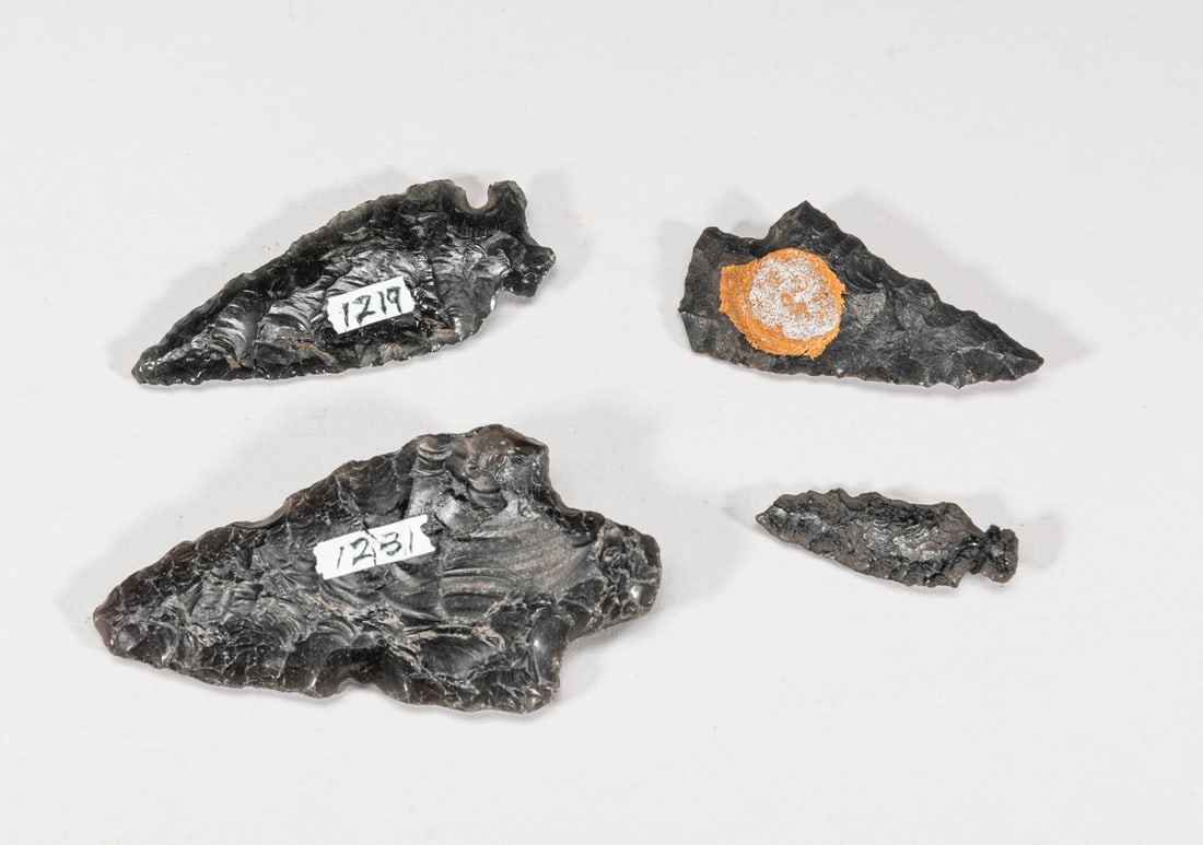 Indian Obsidian Heads, Found NV. (1 of 6)