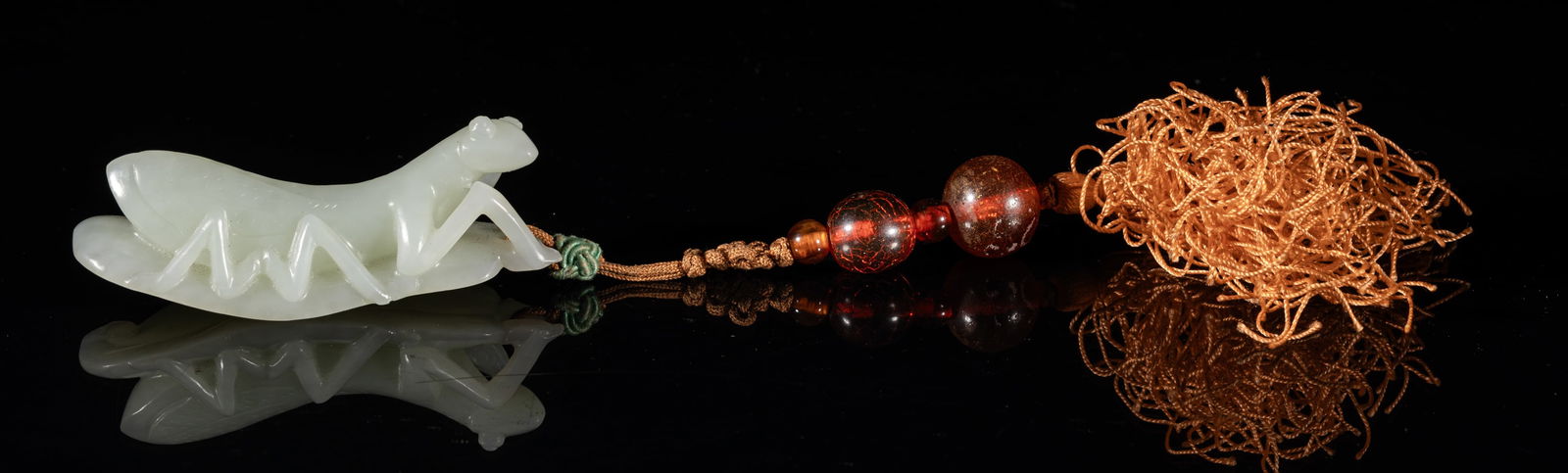 Chinese White Jade & Amber Pendant (1 of 9)