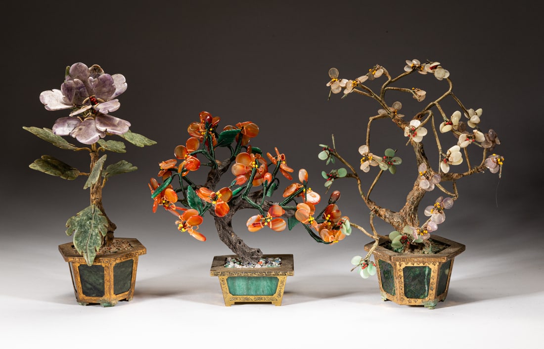 Chinese Jade & Gemstone Bonsai Sets (1 of 12)