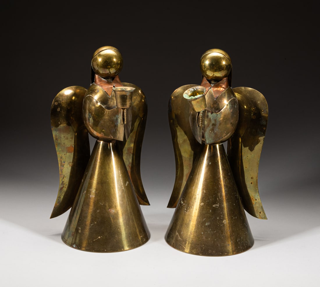 Two Mid-century Brass Candle-sticks (1 of 8)
